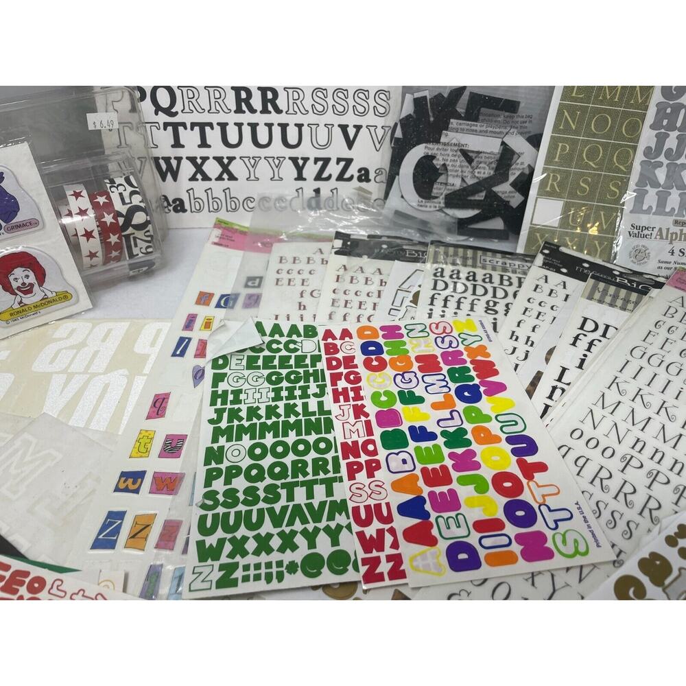 Lot Stickers Scrapbooking‎ Alphabet Letters Numbers Styles Winter Christmas - Picture 7 of 9